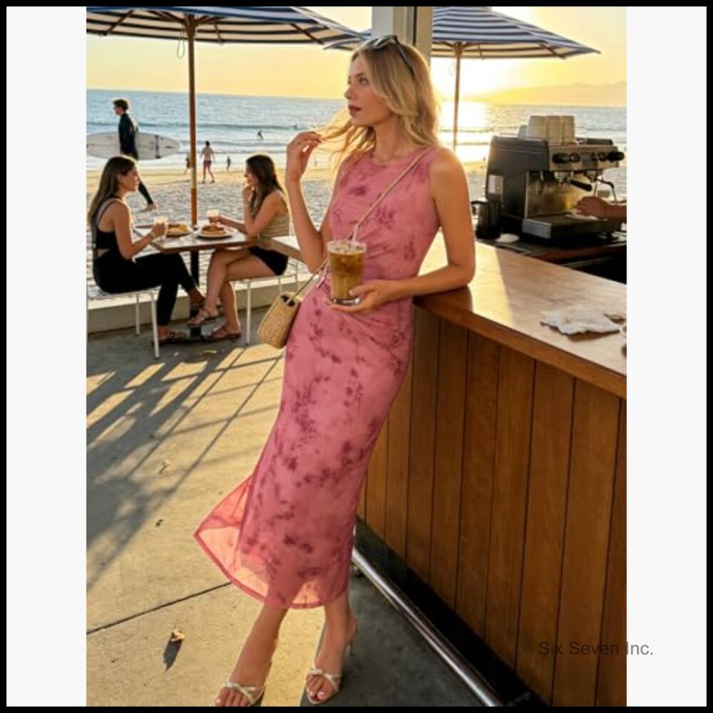 Mesh Ruched Bodycon Midi Dress for Wedding Guest Cocktail Party - Picture 2 of 7
